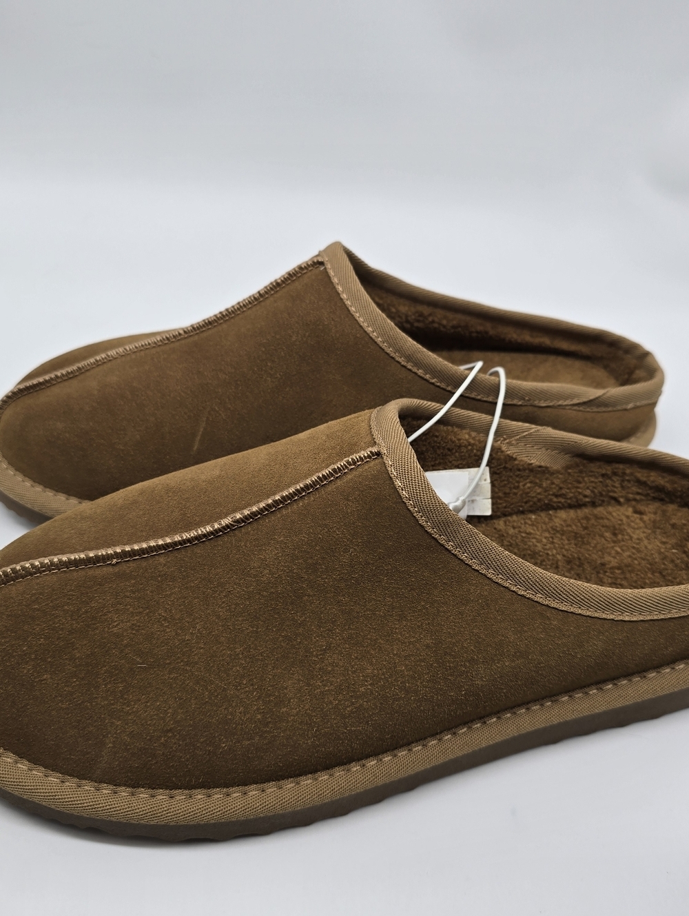 Men's Goodfellow Brown Cozy Slip-On Suede  Slippers Size 10
